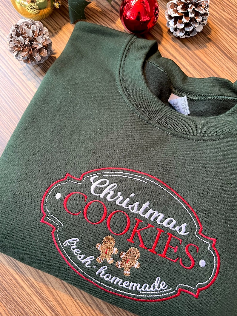 Christmas Cookies Embroidered Sweatshirt