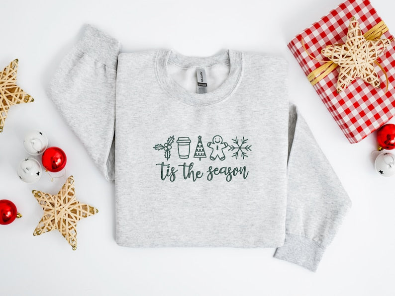 Embroidered Christmas Holiday Sweater