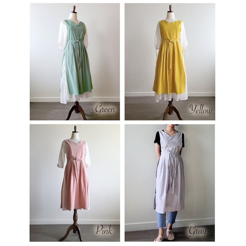 Pinafore Apron Dress, Vintage Style Cottage Aprons for Women