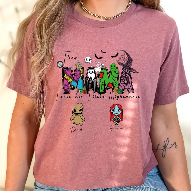 Custom Horror Mama Shirt | This Mama Loves Her Nightmares Personalized T-Shirt