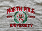 North Pole University Embroidered Sweatshirt | Christmas Embroidered Hoodie