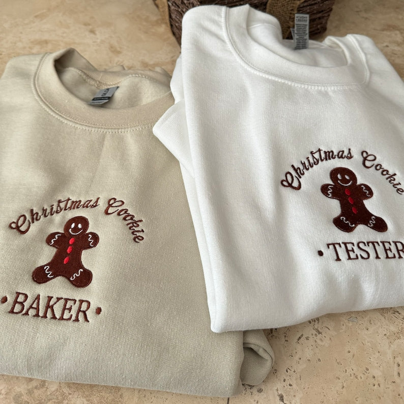 Christmas Couples Embroidered Sweatshirt