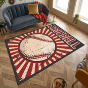 Baseball Rug, Baseball Ball Rug, Sports Rug