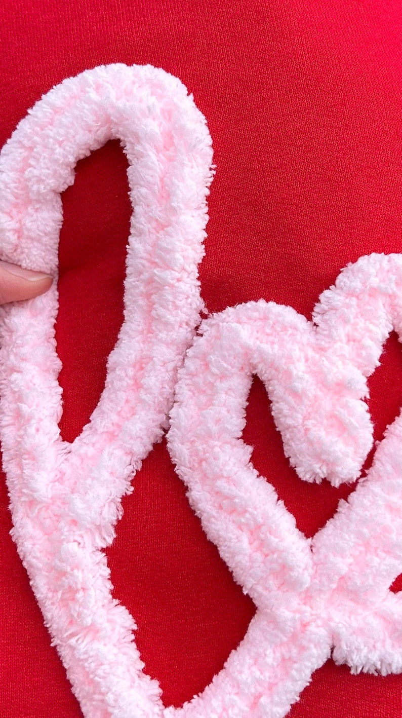 Love Chenille Sweatshirt | Valentine’s Day Sweatshirt