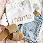 Spring Floral | Mama Embroidered |Gemma Crewneck Sweatshirt