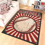 Baseball Rug, Baseball Ball Rug, Sports Rug