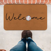 Welcome Baseball Doormat, Welcome Mat, Baseball Door Mat