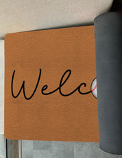 Welcome Baseball Doormat, Welcome Mat, Baseball Door Mat