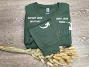 Custom Embroidered | Dad Est Sweatshirt | Kids Names on Sleeve