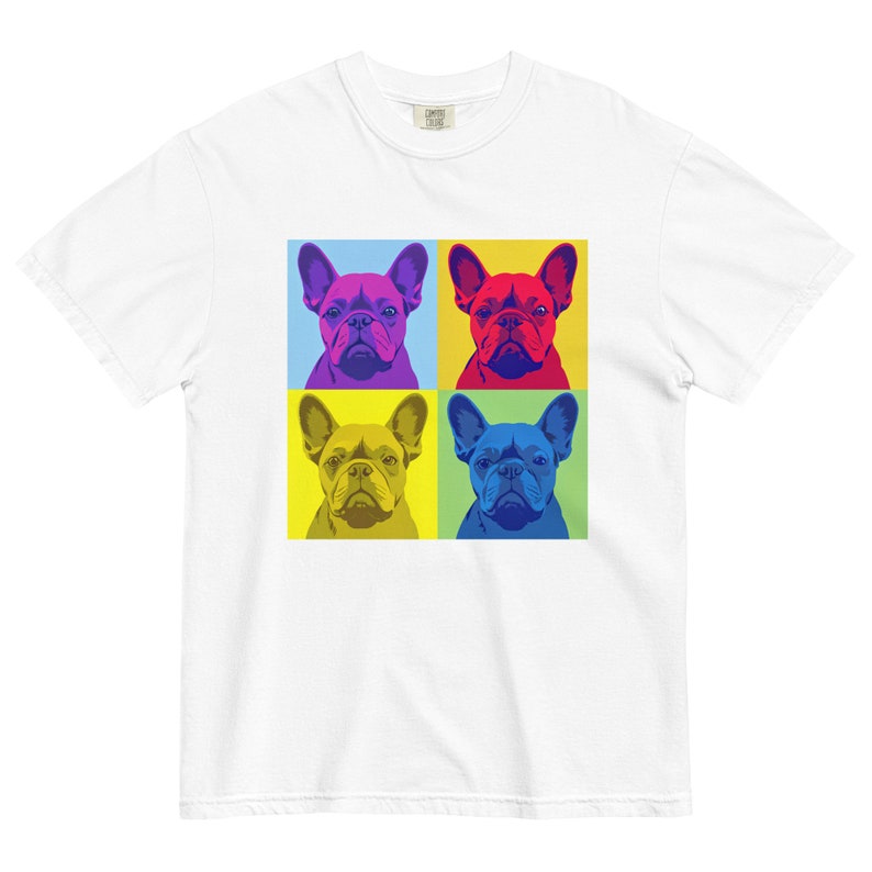 Four Frenchie pop art Style Unisex garment