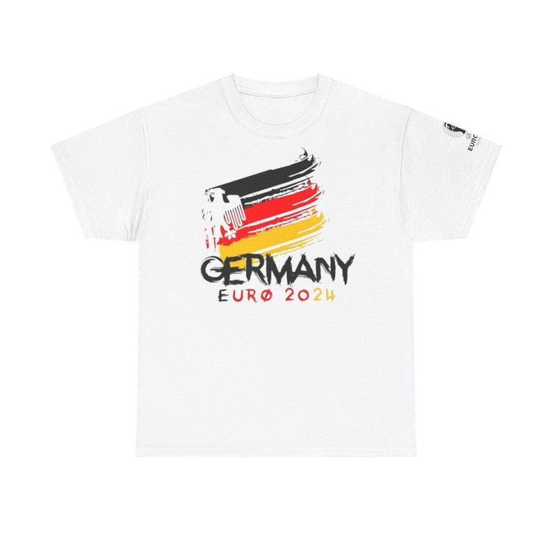 UEFA Euro 2024 Germany Flag and Coat Shirt Unisex Heavy Cotton Tee