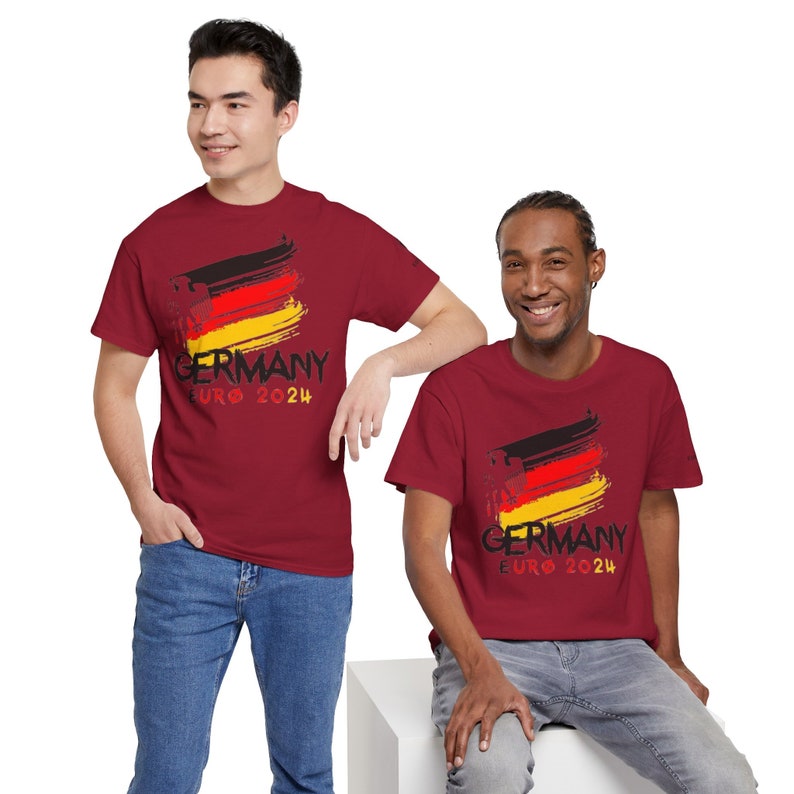 UEFA Euro 2024 Germany Flag and Coat Shirt Unisex Heavy Cotton Tee