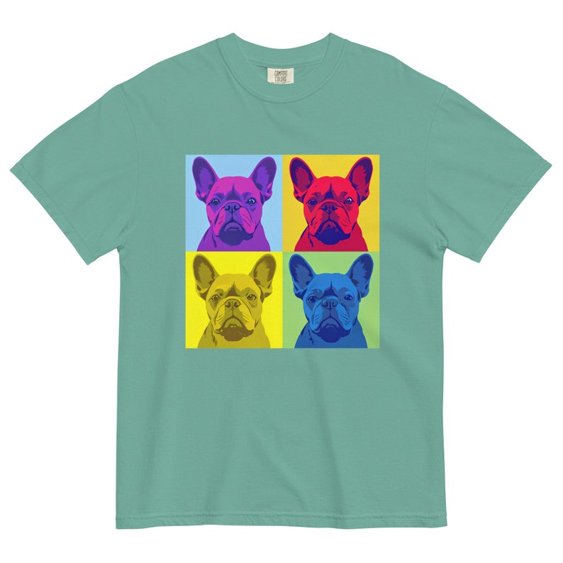 Four Frenchie pop art Style Unisex garment