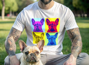 Four Frenchie pop art Style Unisex garment