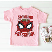 Swinging Into Preschool T-Shirt | Pre-K School Spiderman | Back To School Sweatshirt