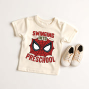 Swinging Into Preschool T-Shirt | Pre-K School Spiderman | Back To School Sweatshirt