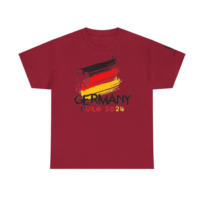 UEFA Euro 2024 Germany Flag and Coat Shirt Unisex Heavy Cotton Tee