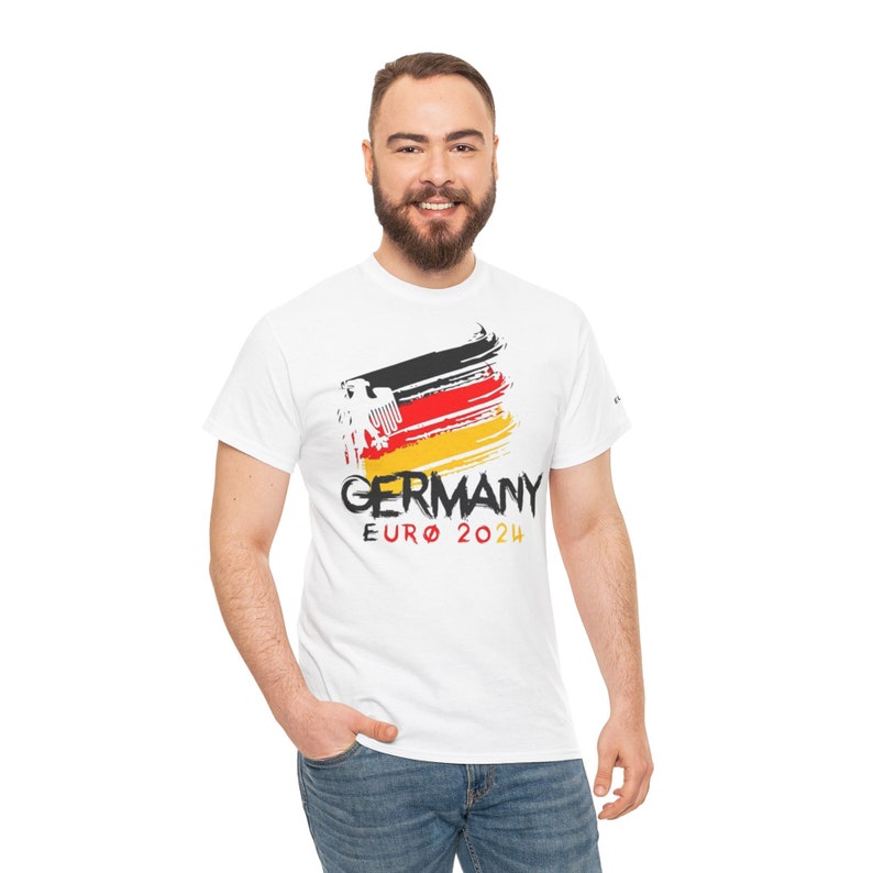 UEFA Euro 2024 Germany Flag and Coat Shirt Unisex Heavy Cotton Tee