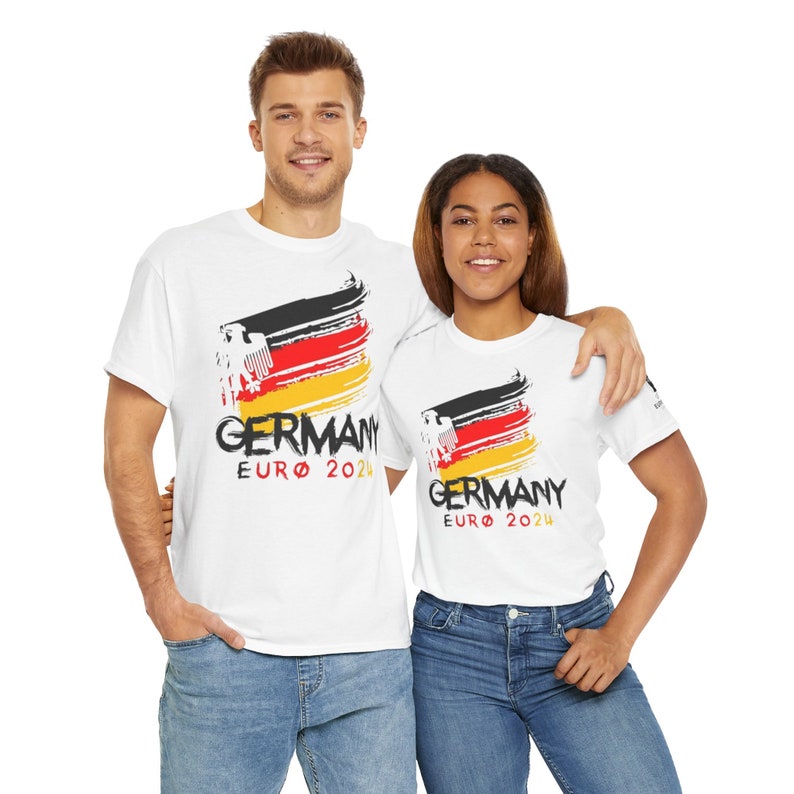 UEFA Euro 2024 Germany Flag and Coat Shirt Unisex Heavy Cotton Tee