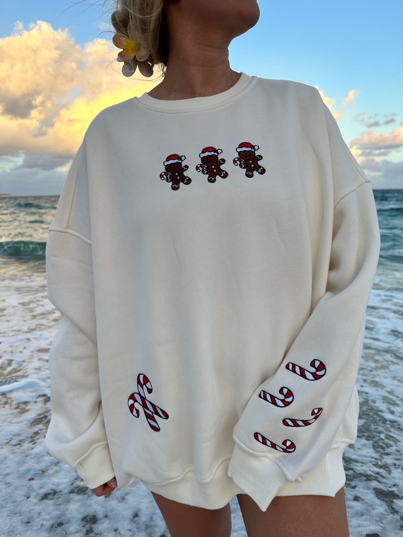 Ivory Gingerbread Recipe Christmas Imprinted Sweatshirt