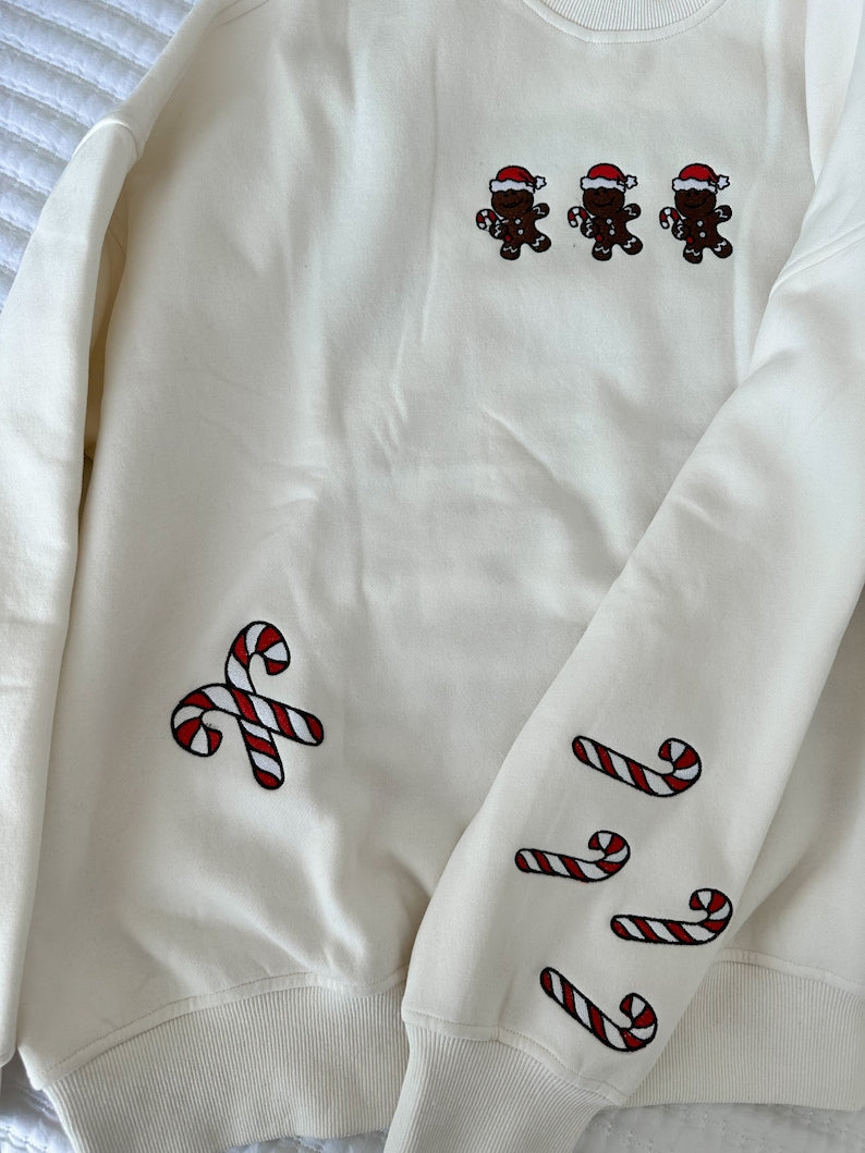 Ivory Gingerbread Recipe Christmas Imprinted Sweatshirt