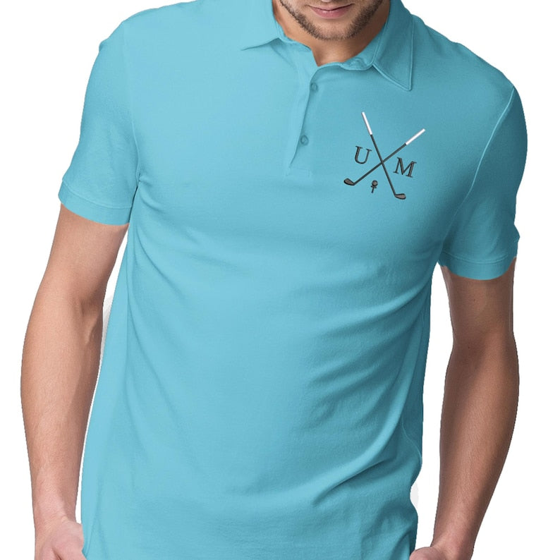 Embroidered Custom Polo Shirt, Personalised Monogrammed Golf Sports Shirt, Customised Initial Name Golf Slogan Tees, Best Gift for Golfers