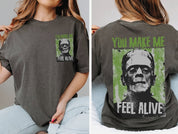 Frankenstein Shirt  Vintage Horror Spooky Season Halloween T-shirt