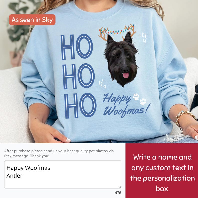 Personalized Pet Photo + Name | Ugly Christmas Dog Face Sweatshirt