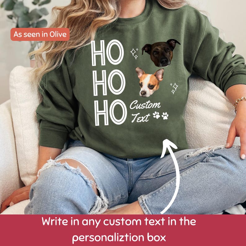 Personalized Pet Photo + Name | Ugly Christmas Dog Face Sweatshirt