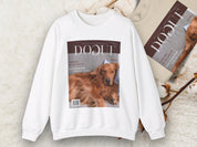 Personalized Dog Photo Sweatshirt Magazine Style Pet Apparel Unique Pet Lover