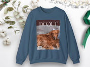 Personalized Dog Photo Sweatshirt Magazine Style Pet Apparel Unique Pet Lover