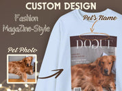 Personalized Dog Photo Sweatshirt Magazine Style Pet Apparel Unique Pet Lover