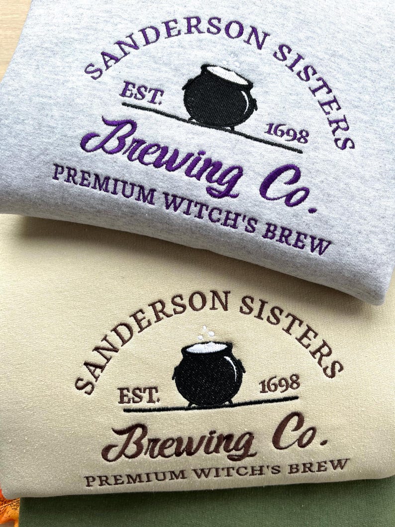 Witches Brew Embroidered Halloween Sweatshirt