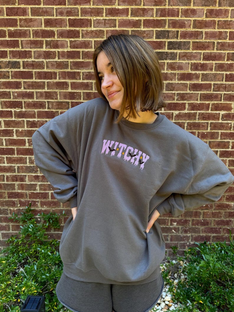 Embroidered Halloween Sweatshirt