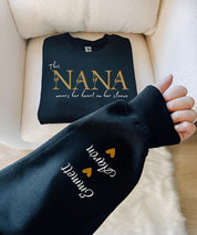 Custom This Grandma Wears Her Heart On Her Sleeve Sweatshirt