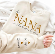 Custom This Grandma Wears Her Heart On Her Sleeve Sweatshirt