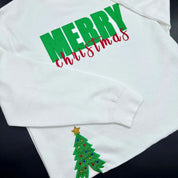 Merry Christmas Side Christmas Tree Sweatshirt