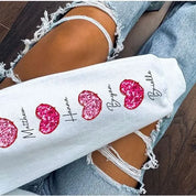 Personalized Name Mama Wears Her Hearts On Her Sleeve Sequin Sweatshirt