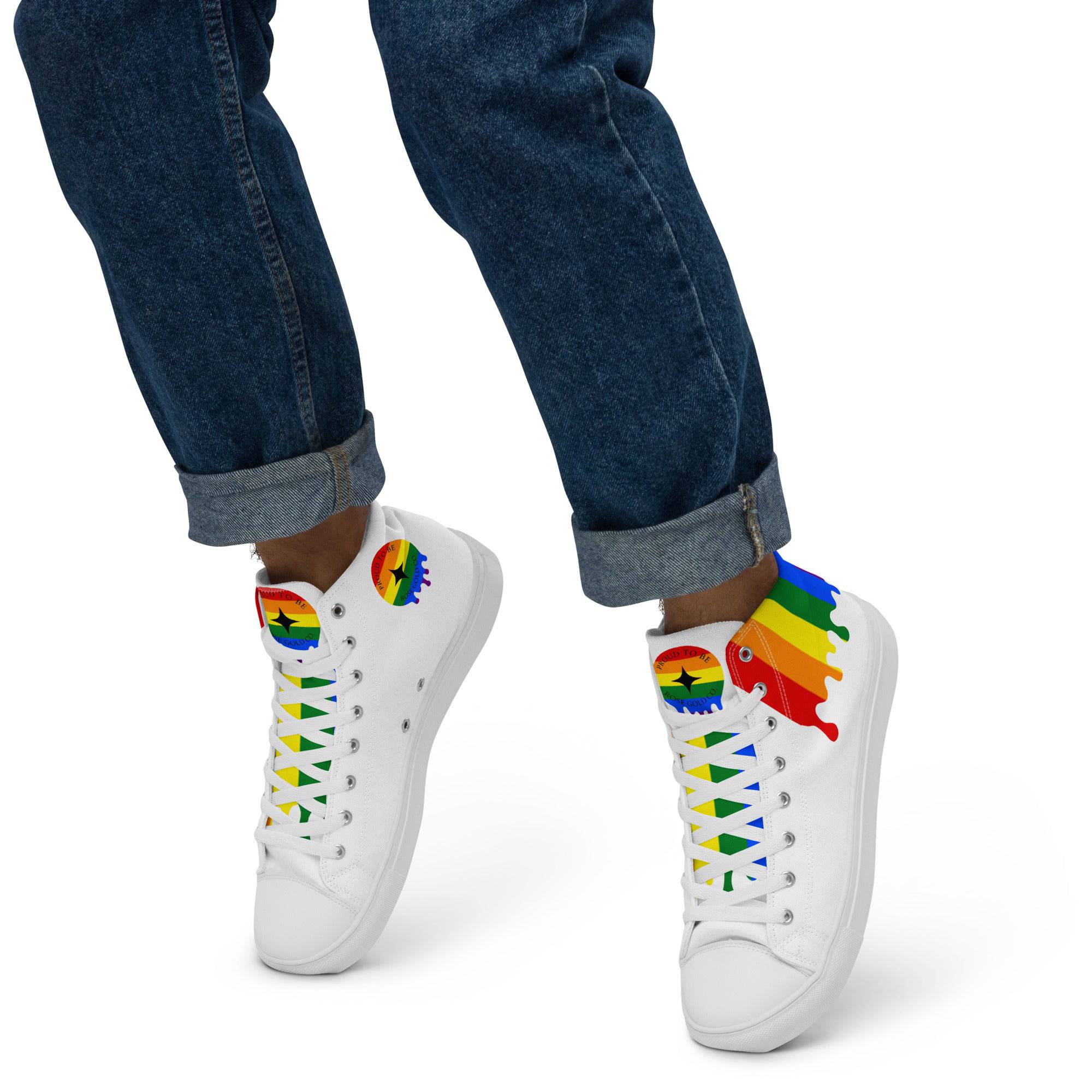 Rainbow Pride LGBT Melting Men’s high top shoes