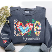 Love Grandma Life Floral Color And Kids Sweatshirt