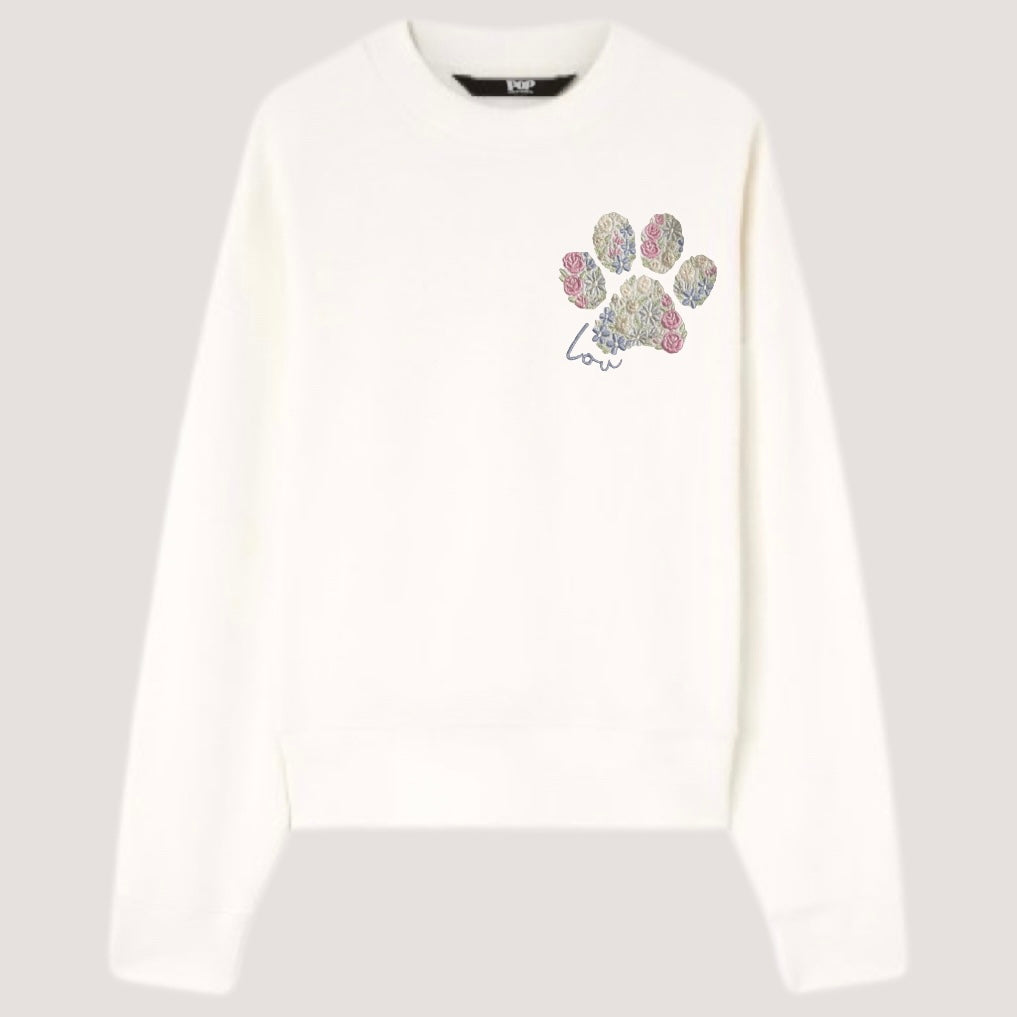 Floral｜Embroidered Sweatshirt｜Hoodie with Custom Names on Sleeve