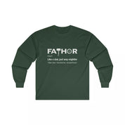 FaTHOR God of Dadding Funny Cute Father's Day/Birthday Gift for Dad Long Sleeve