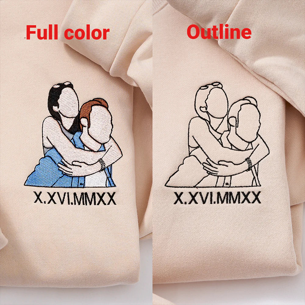 Embroidered Tshirt｜Portrait Sweatshirt｜Gift｜Couple｜Anniversary