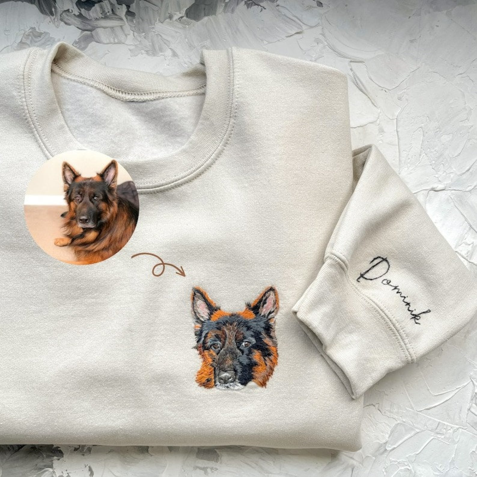 Sweatshirts für Haustiere mit Fotostickerei