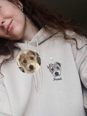 Dog Face Portrait Hoodie｜Full Color Pattern｜Embroidered