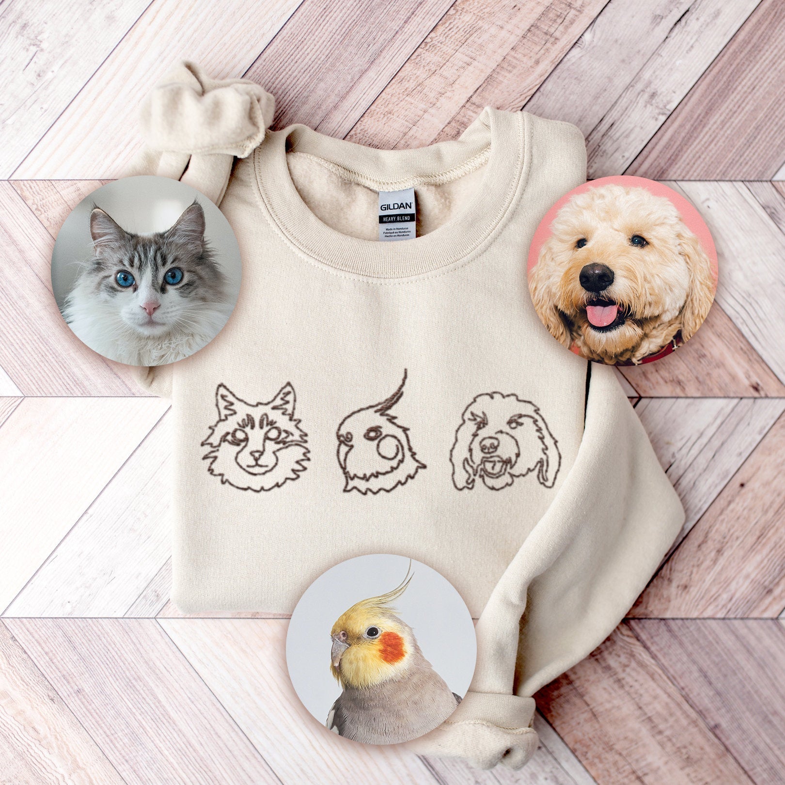 Custom｜Pet｜EMBROIDERED｜ Sweatshirt｜Tee