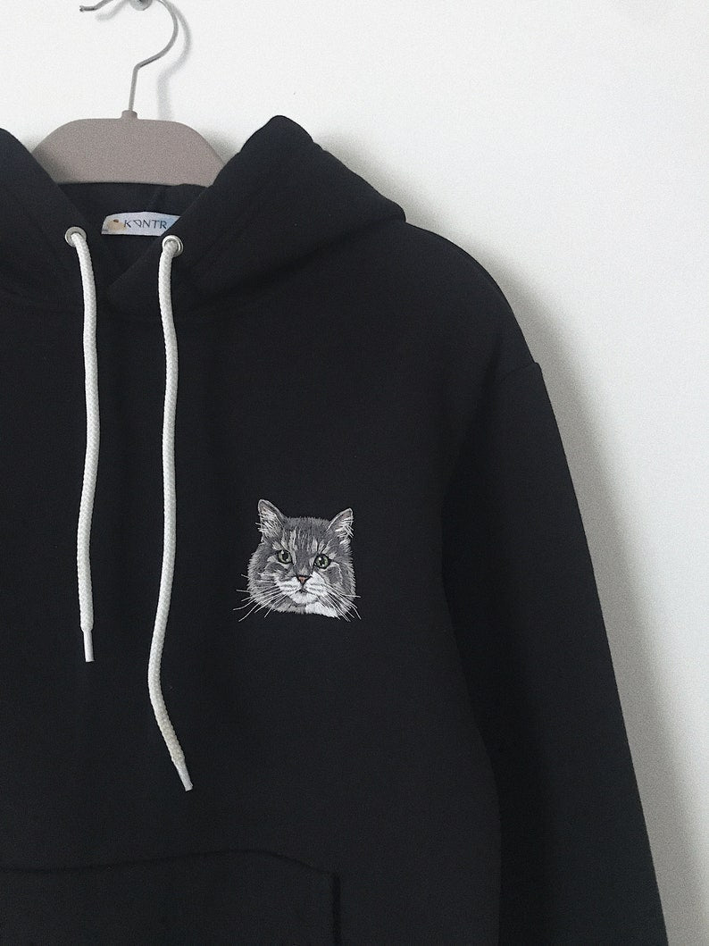 Dog Face Portrait Hoodie｜Full Color Pattern｜Embroidered