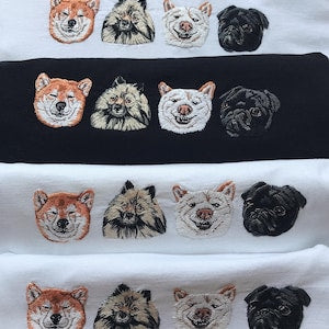 Dog Face Portrait Hoodie｜Full Color Pattern｜Embroidered