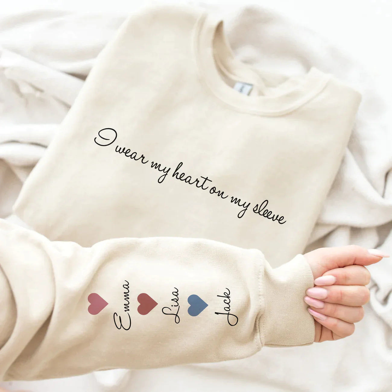 Mom Sweatshirt,I Wear My Heart On My Sleeve