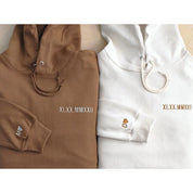Benutzerdefinierte bestickte römische Zahl Datum Sweatshirt-Valentinstag oder Geburtstagsgeschenk für sie ihn